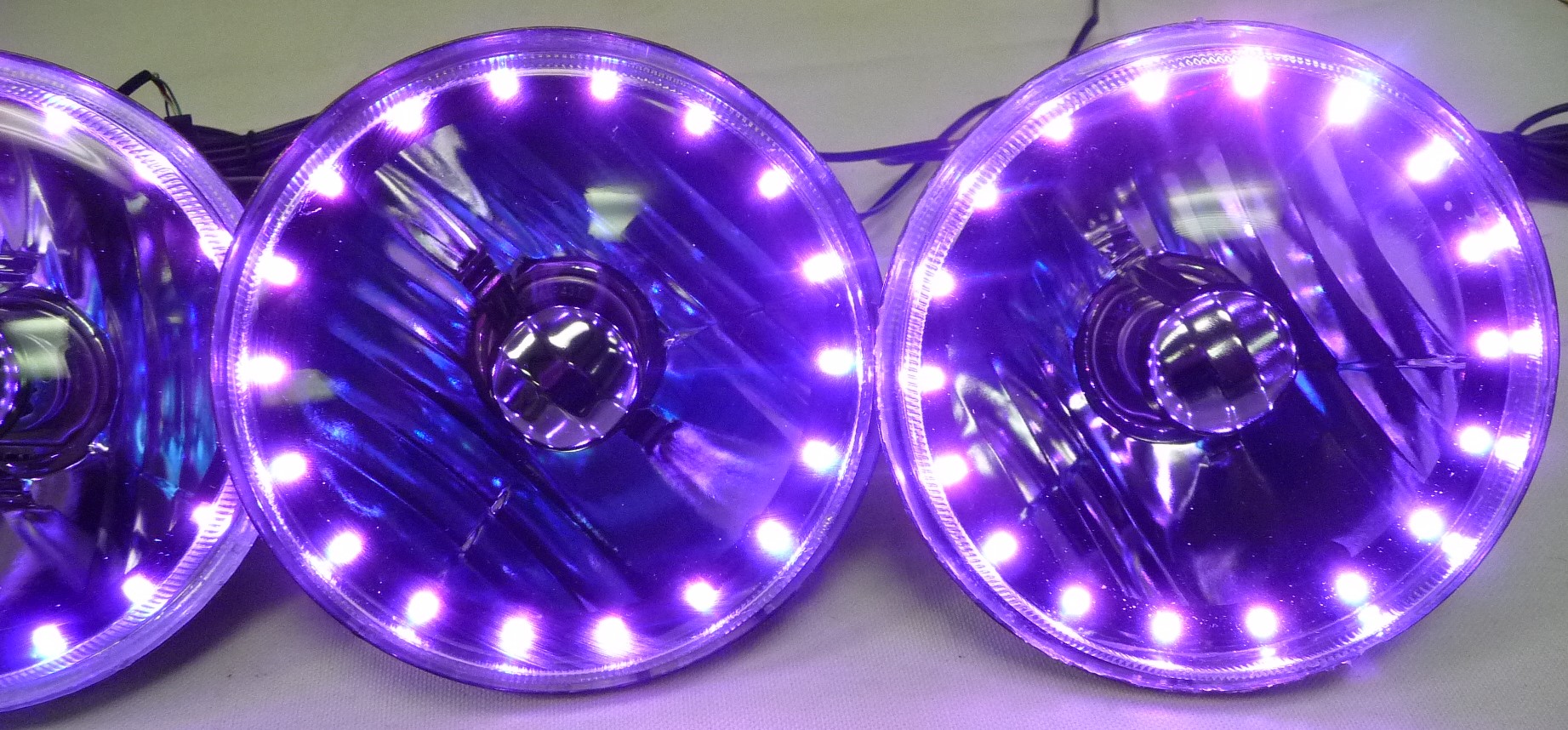 2PCS 5.75 Inch Round Blue Halo LED Angel Eye Headlights – Black Housing, Clear Lens, H4 Compatible (Bulbs Not Included)