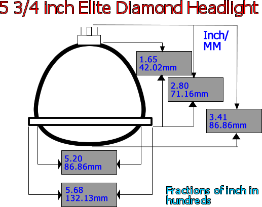 One Pair of 5 3/4 Inch Round Elite Diamond Single Color White Halo Headlights with Blue Halogen Bulbs - Image 3