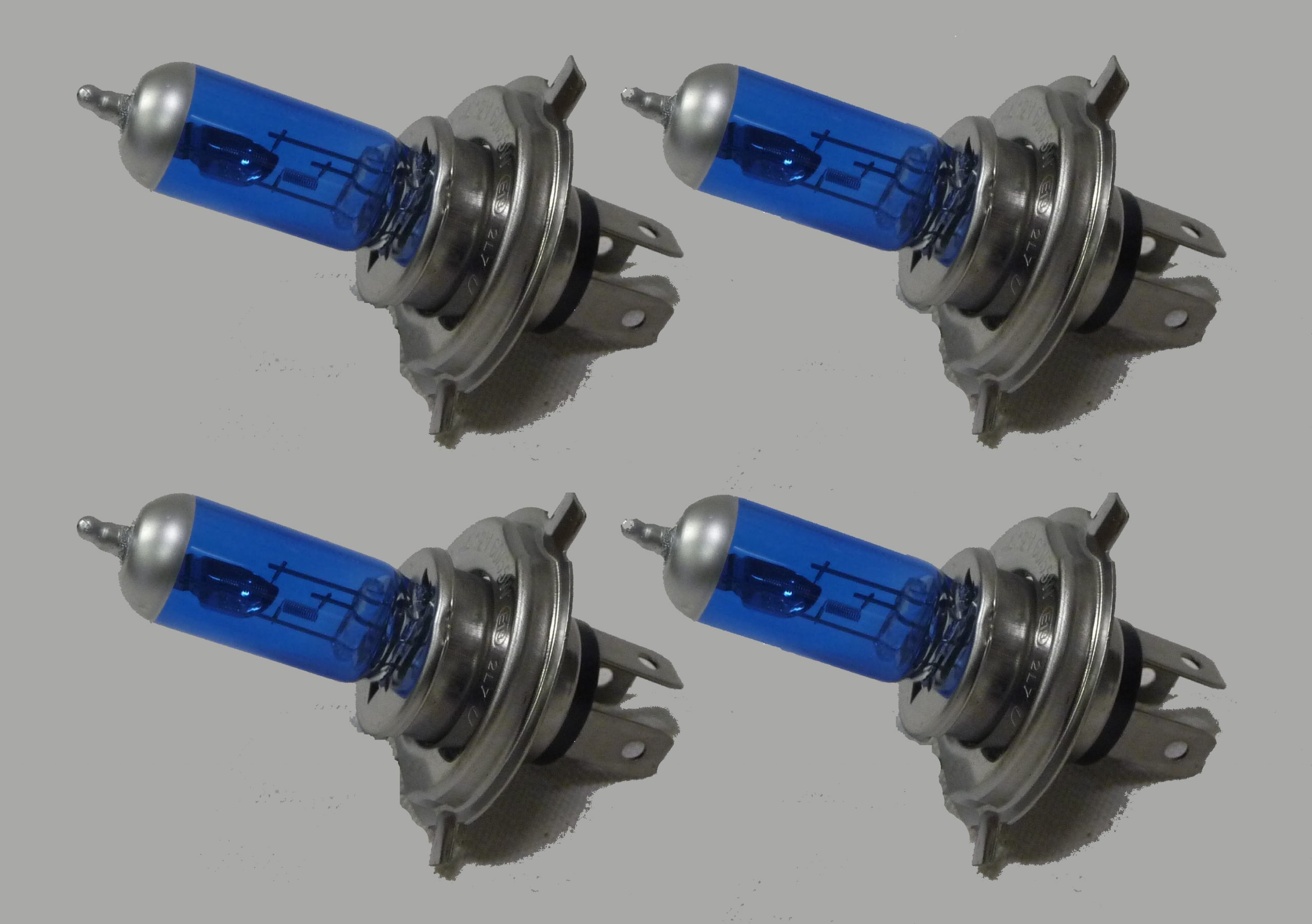 Two Pair of 4x6 Inch Rectangle Elite Diamond Multi-Color Halo Headlights with Blue Halogen Bulbs - Image 13